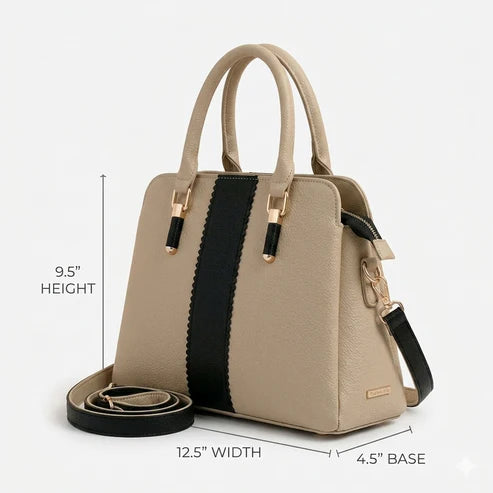 Modern Two-Tone Structured Satchel
