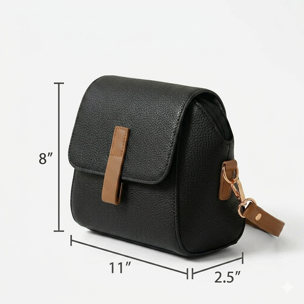 Modern Black Crossbody Bag