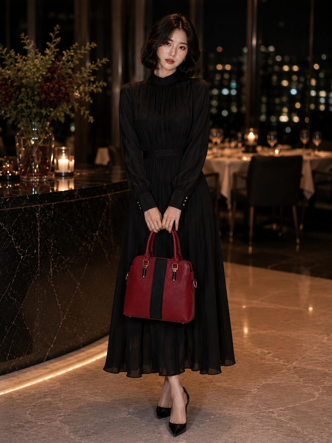 Modern Two-Tone Structured Satchel