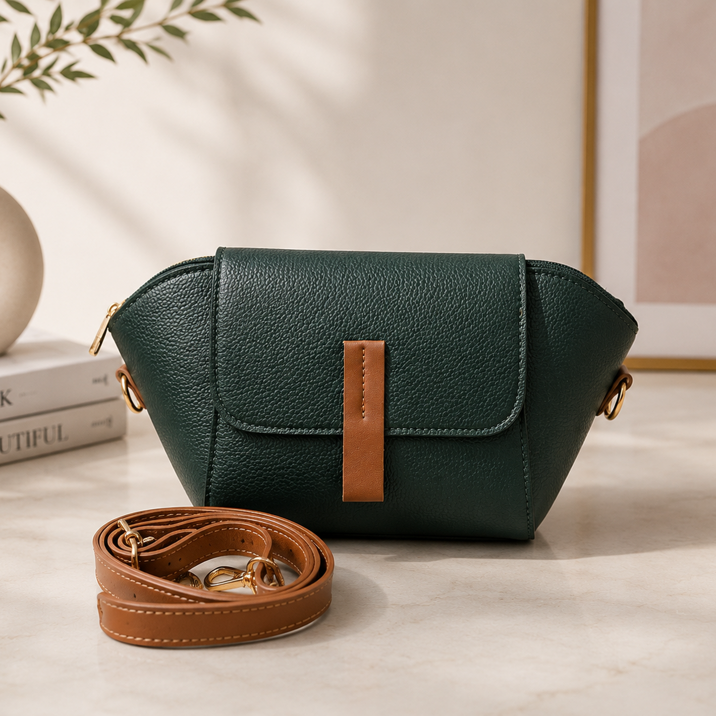 Emerald Luxe Crossbody Bag