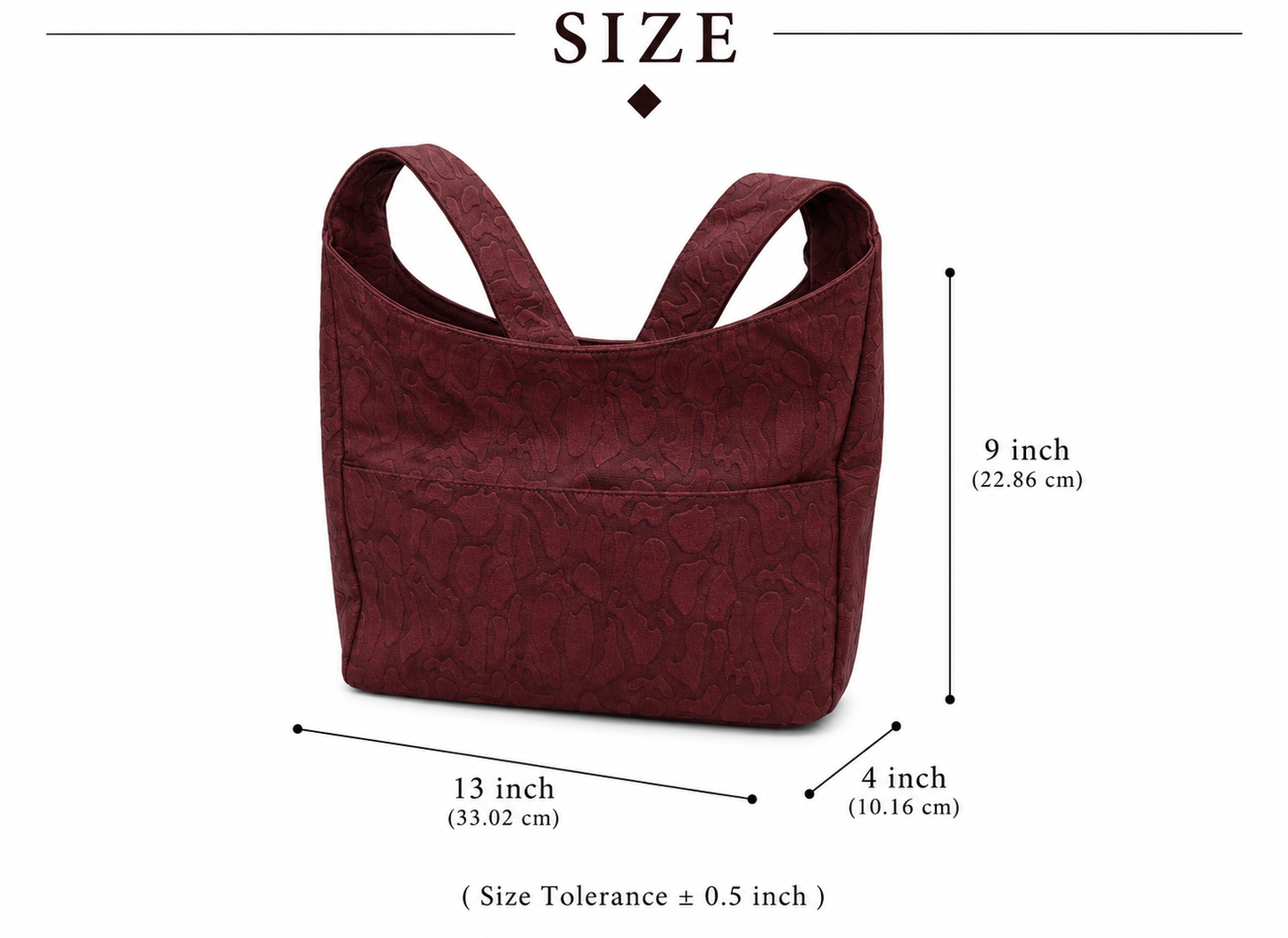Elegant Maroon Textured Tote Bag.